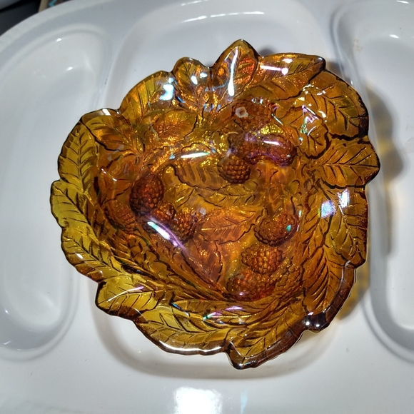 Vintage Indiana Amber Carnival Glass Dish - Picture 8 of 8